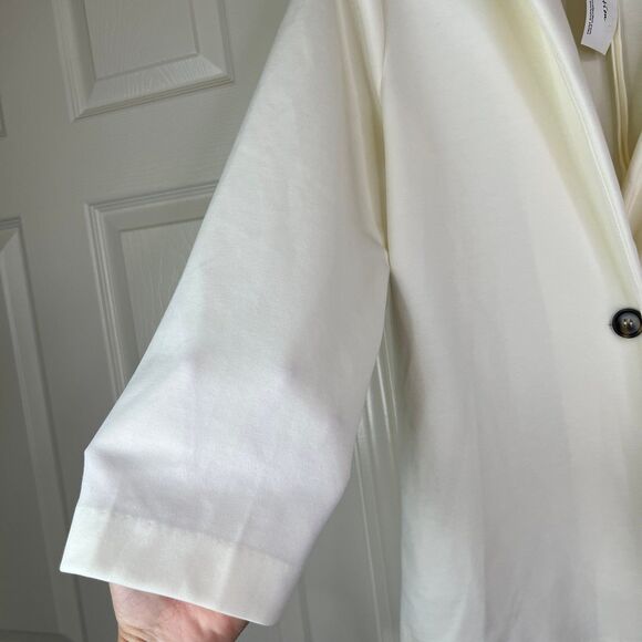 NWT Ny Collection Women’s Blazer 3/4 Sleeve Off White Size Large #641 - Picture 5 of 12